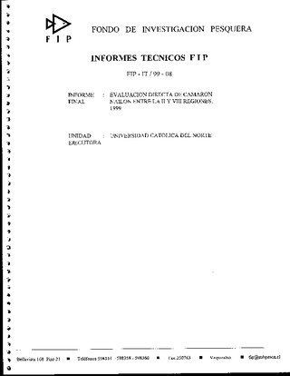 Informe Final : EVALUACION DIRECTA DE CAMARON NAILON ENTRE LA II A VIII REGIONES