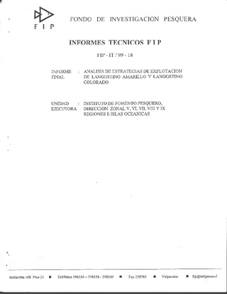 Informe Final : ANÁLISIS DE ESTRATEGIAS DE EXPLOTACIÓN DE LANGOSTINO AMARILLO Y LANGOSTINO COLORADO