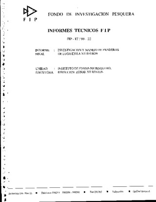 Informe Final : INVESTIGACION Y MANEJO DE PRADERAS DE LUGA EN LA XII REGION