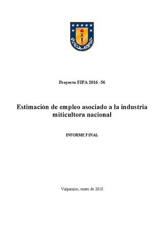 Informe Final : Estimación de empleo asociado a la industria miticultora nacional