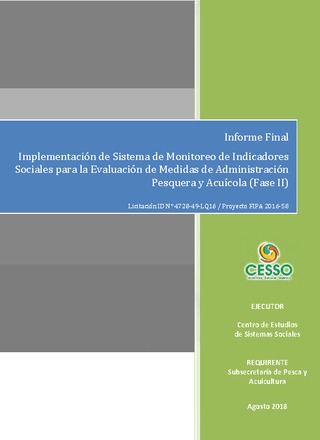 Informe Final : Implementación de sistema de monitoreo de indicadores sociales para la evaluación de medidas de administración pesquera y acuícola (Fase II)