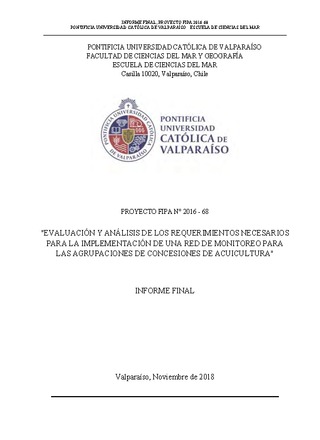 Informe Final : Evaluación y análisis de los requerimientos necesarios para la implementación de una red de monitoreo para las agrupaciones de concesiones de acuicultura