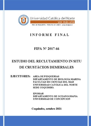 Informe Final : Estudio del reclutamiento in situ de crustáceos demersales