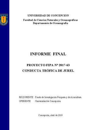 Informe Final : Conducta trófica de jurel