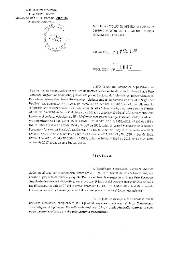 Res. EX. N° 1047-2018 7° Seguimiento.