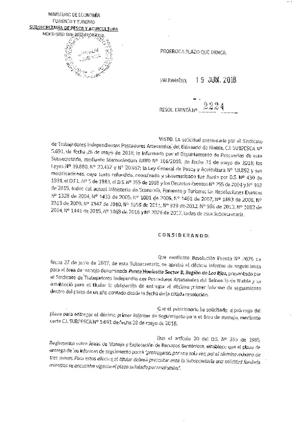 Res. Ex. N° 2224-2018 Prorroga 11° Seguimiento.