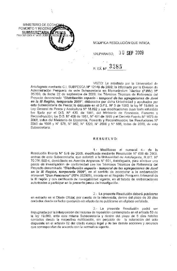r ex 3285-09 mod r 578-09 u de antofagasta jurel iii.pdf