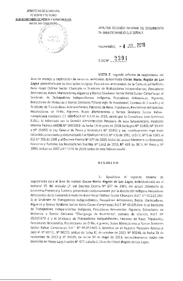 Res. Ex. N° 2391-2018 2° Seguimiento.