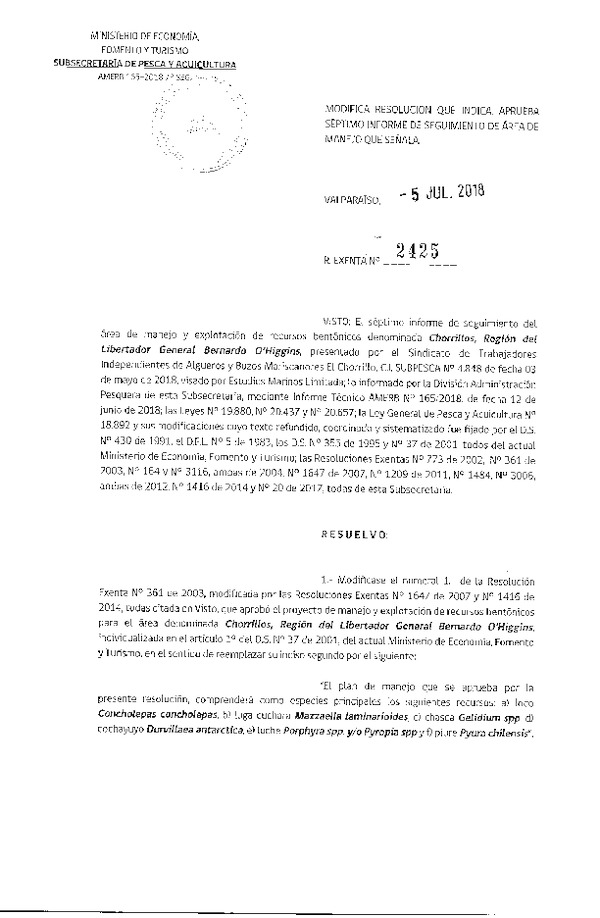 Res. Ex. N° 2425-2018 7° Seguimiento.