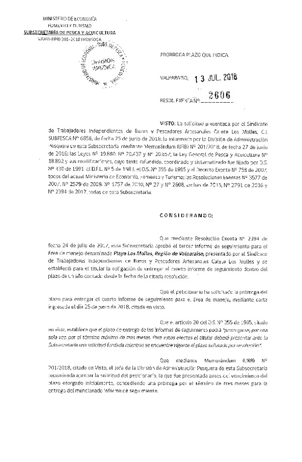 Res. Ex. N° 2606-2018 Prorroga 4° Seguimiento.