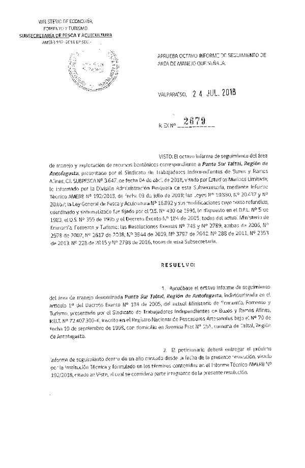 Res. Ex. N° 2679-2018 8° Seguimiento.