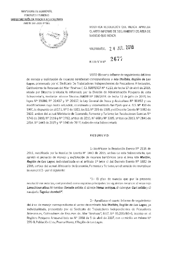 Res. Ex. N° 2677-2018 4° Seguimiento.