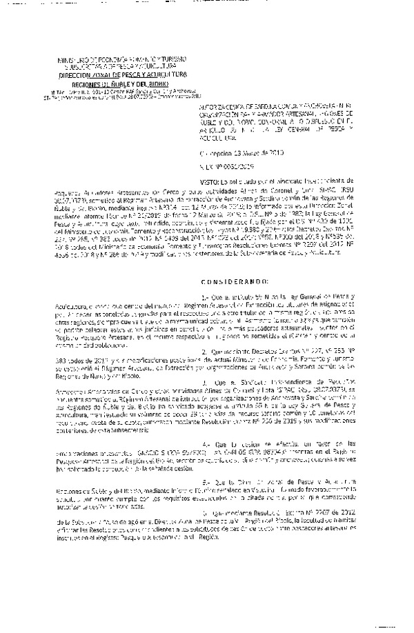 Res. Ex. N° 31-2019 (DZP VIII) Autoriza Cesión Anchoveta y Sardina común, Regiones de Ñuble y del Biobío.