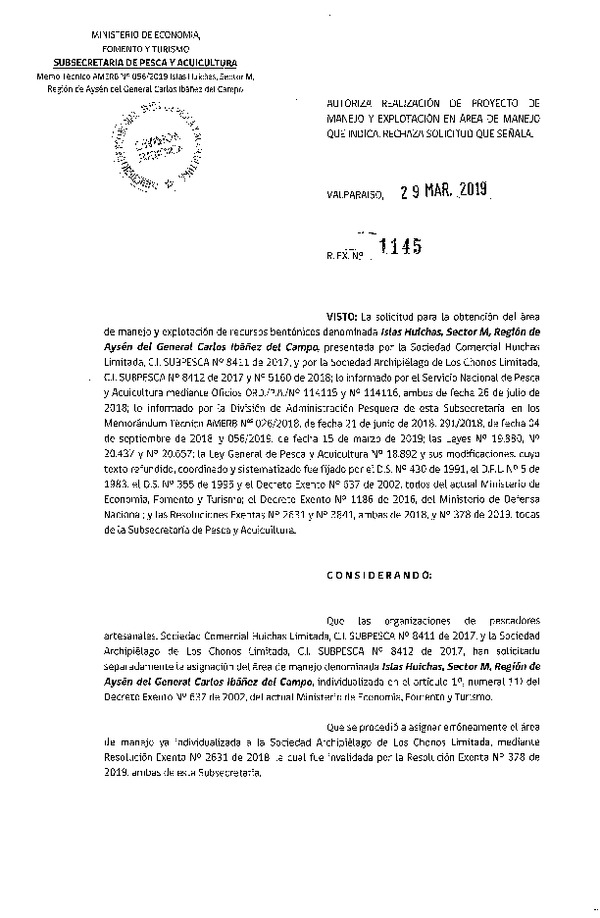 Res. Ex. N° 1145-2019 Plan de Manejo.