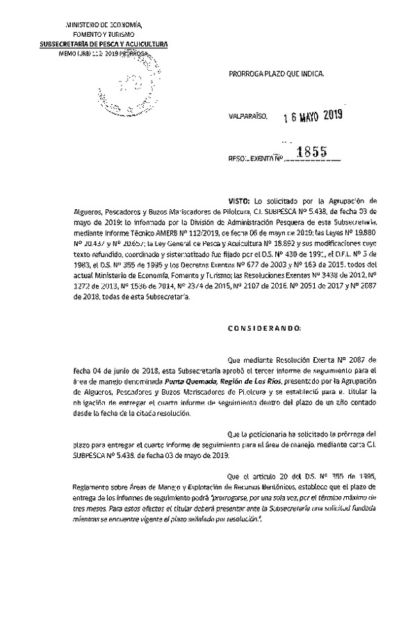 Res. Ex. N° 1855-2019 Prorroga 4° Seguimiento.