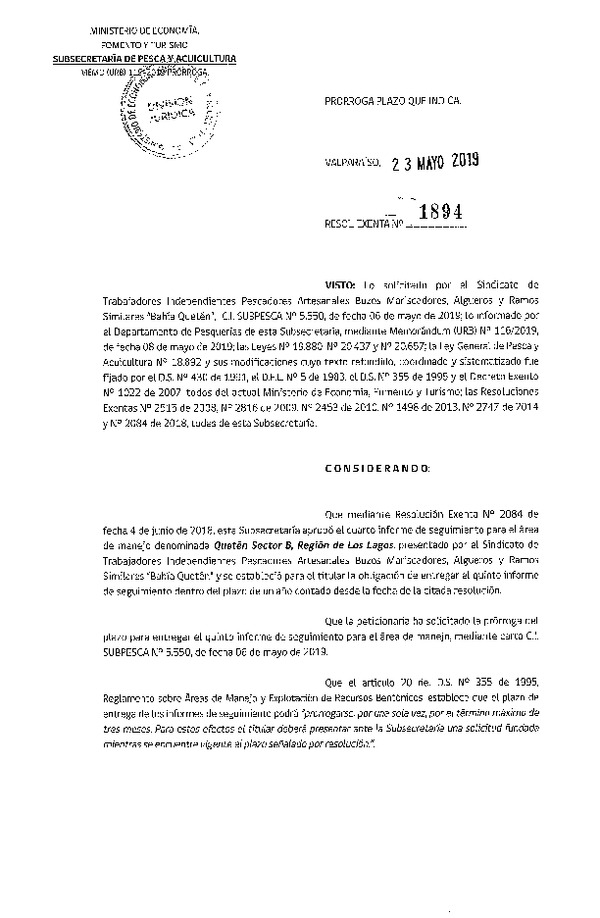 Res. Ex. N° 1894-2019 Prorroga 5° Seguimiento.