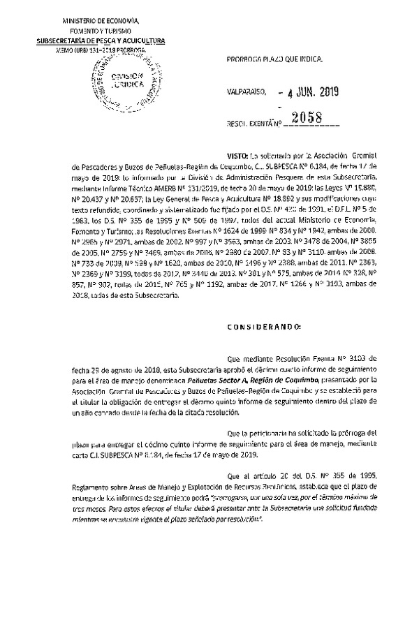 Res. Ex. N° 2058-2019 Prorroga 15° Seguimiento.