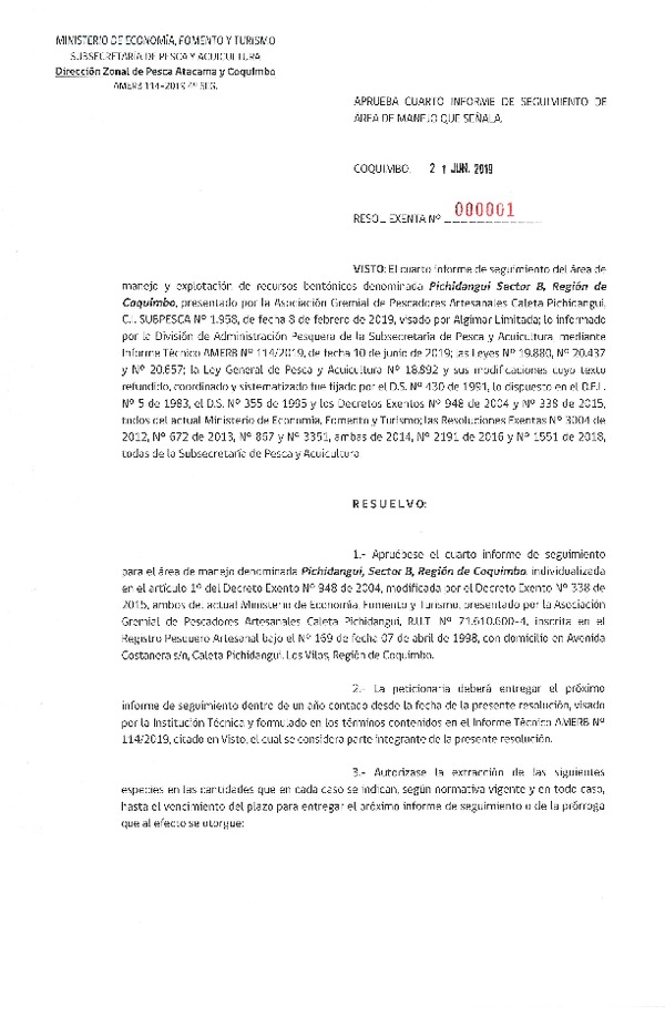 Res. Ex. N° 01-2019 (DZP Atacama y Coquimbo) 4° Seguimiento.