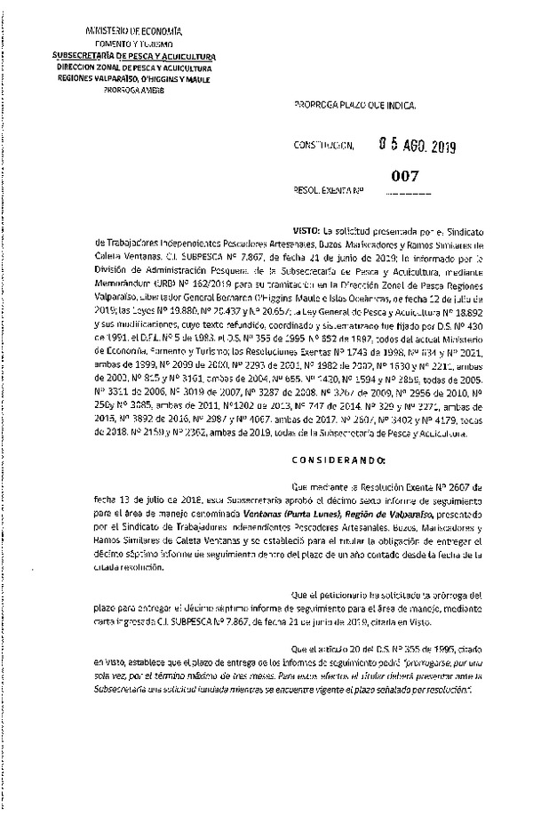 Res. Ex. N° 07-2019 Prorroga 17° Seguimiento.