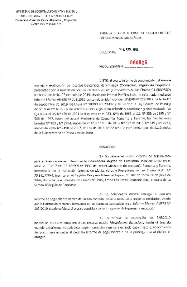 Res. Ex. N° 26-2019 (DZP Atacama y Coquimbo) 4° Seguimiento.