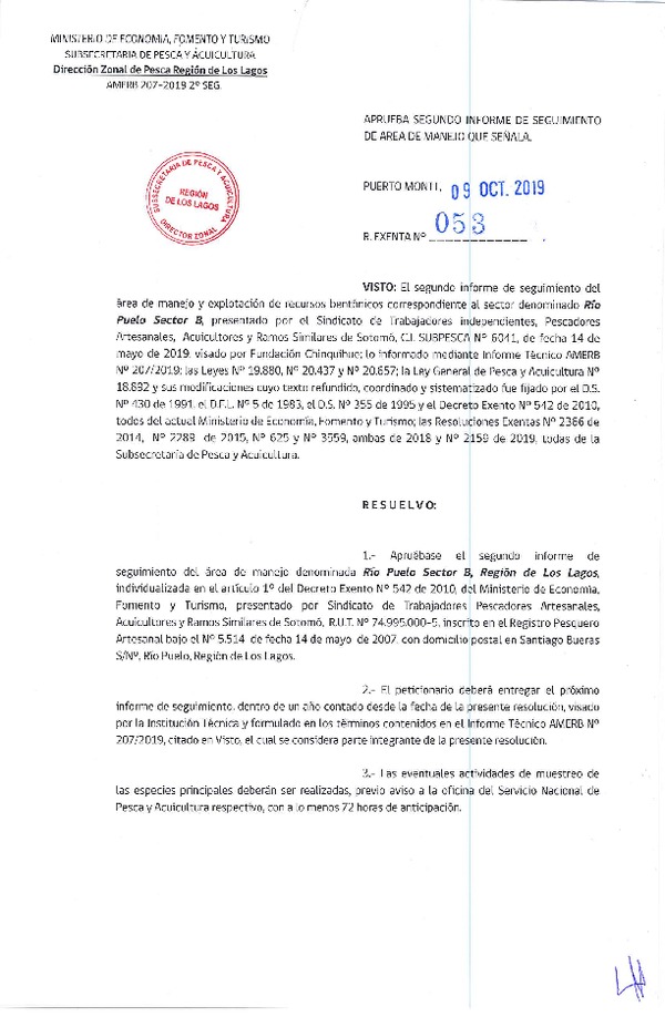 Res. Ex. N° 53-2019 (DZP Región de Los Lagos) 2° Seguimiento.