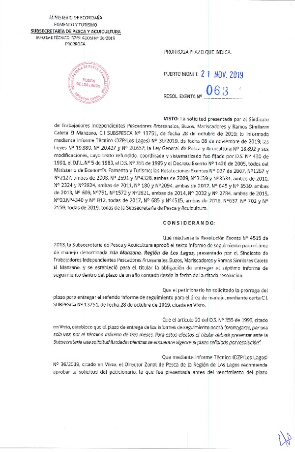 Res. Ex. N° 63-2019 (DZP Región de Los Lagos) Prorroga 7° Seguimiento.