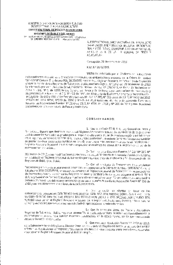 Res. Ex. N° 176-2019 (DZP VIII) Autoriza cesión Anchoveta y sardina común Regiones de Ñuble y del Biobío.