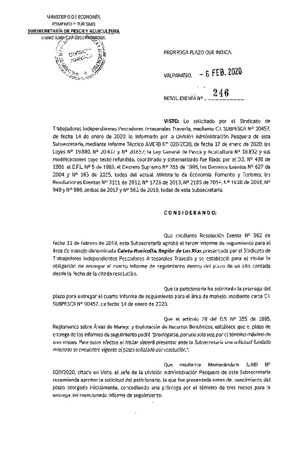 Res. Ex. N° 246-2020, Prorroga plazo que indica.