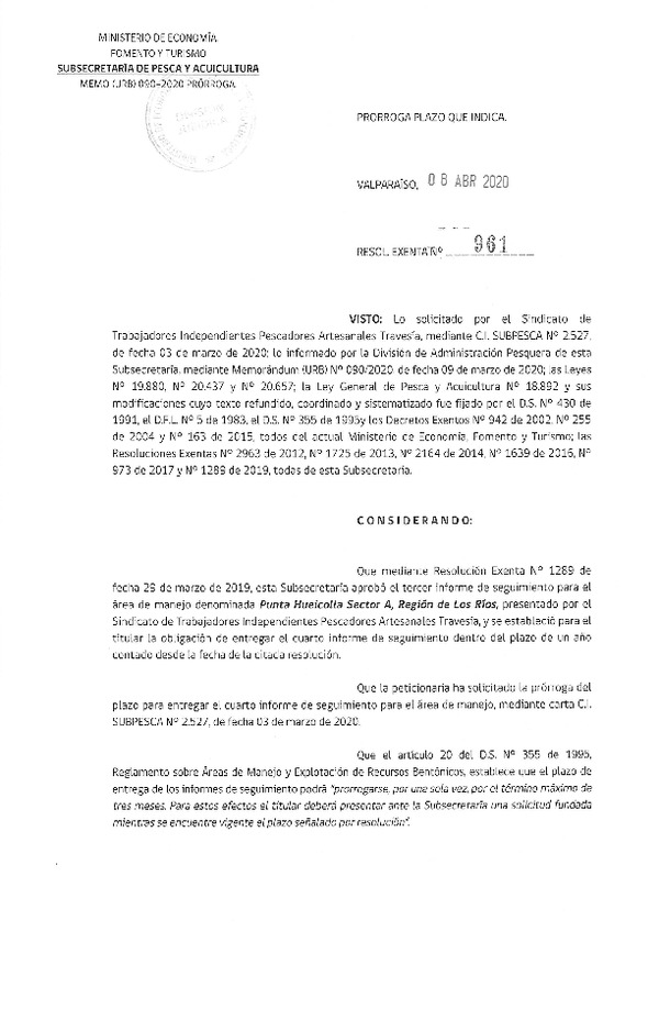 Res. Ex. N° 961-2020 Prorroga 4° Seguimiento. (Publicado en Página Web 14-04-2020)