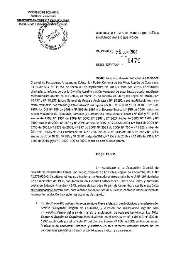 Res. Ex. N° 1471-2020 Acción de manejo. (Publicado en Página Web 02-07-2020)