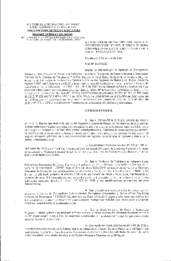 Res. Ex. N° 130-2020 (DZP Ñuble y del Biobío) Autoriza cesión Sardina Común y Anchoveta Región de Ñuble-Biobío (Publicado en Página Web 04-12-2020)