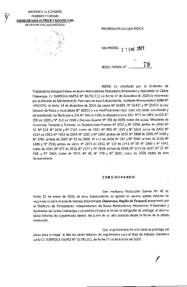 Res. Ex. N° 79-2021 Prorroga 16° Seguimiento. (Publicado en Página Web 21-01-2021)