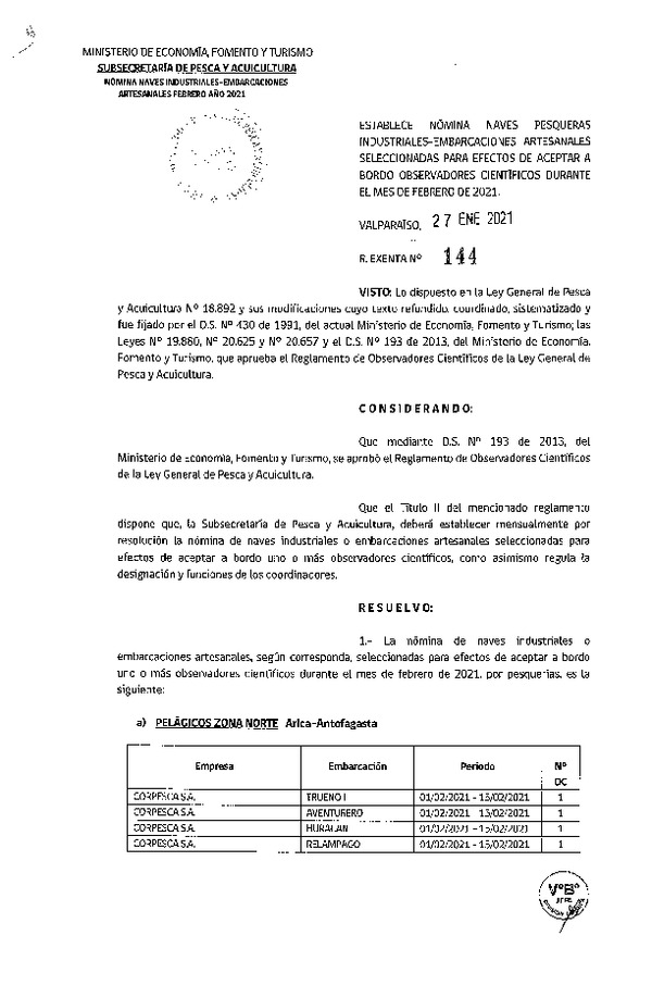 Res. Ex. Nº 144-2021 Naves mes de febrero de 2021.