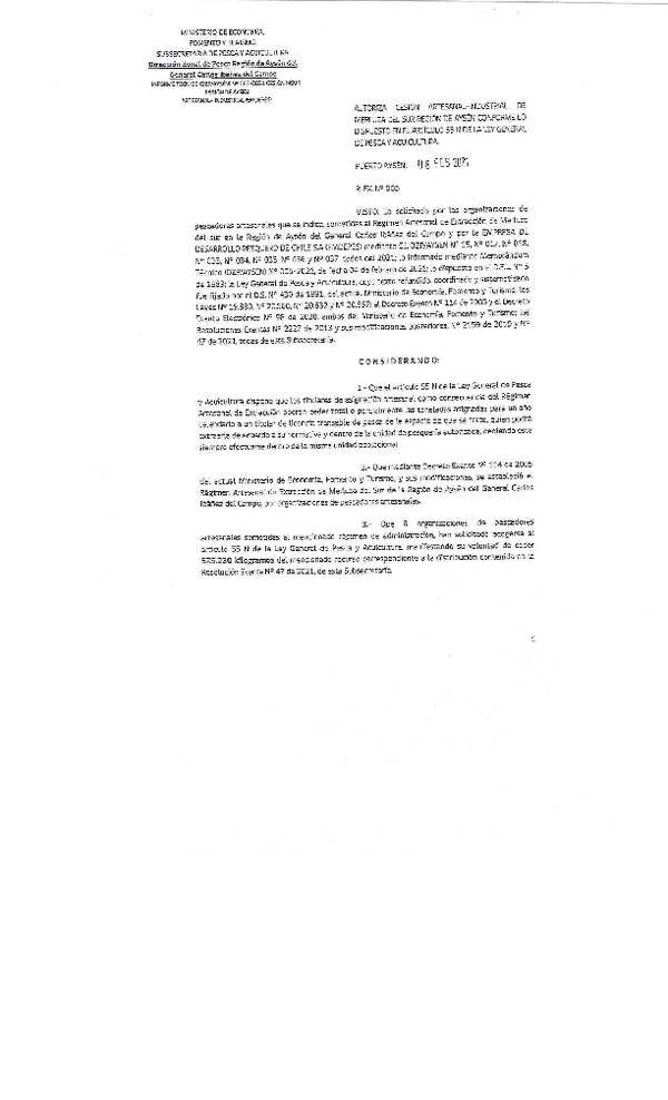 Res. Ex. N° 005-2021 (DZP Región de Aysén) Autoriza cesión Merluza del Sur.