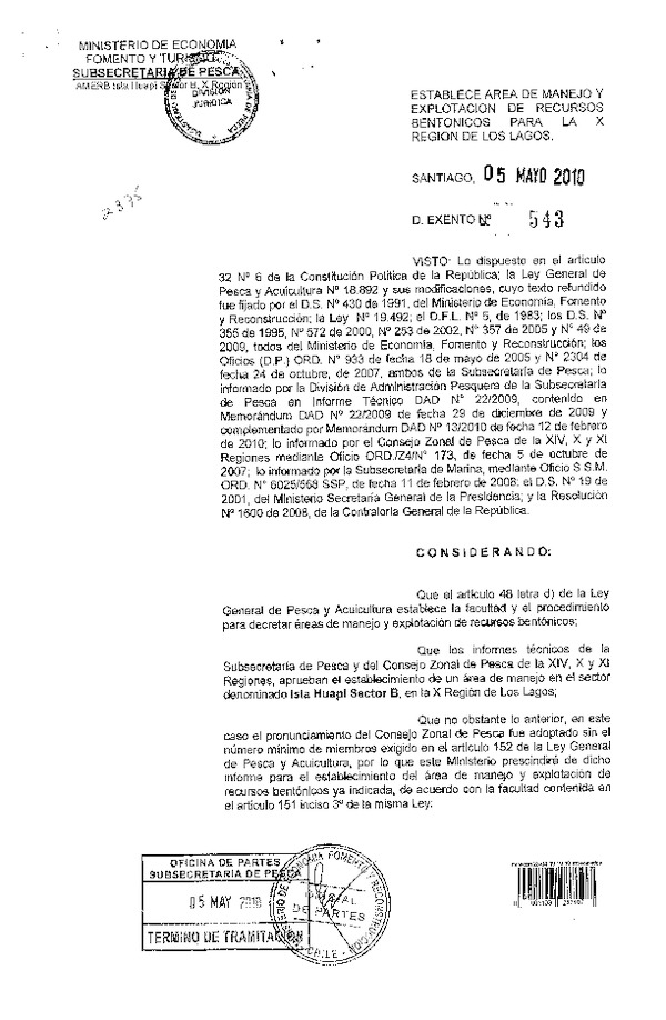 d ex 543-2010 establece amerb isla huapi sector b x.pdf