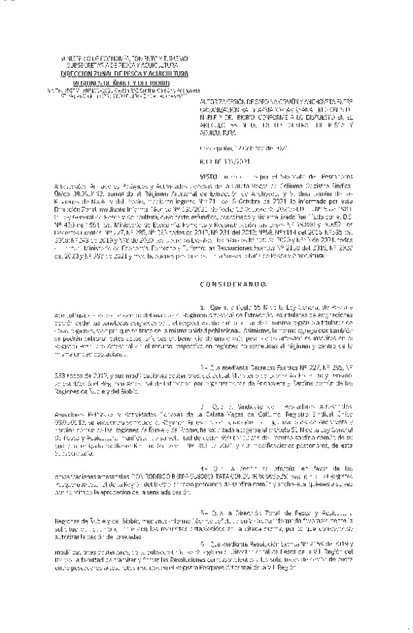 Res. Ex. N° 131-2021 (DZP Ñuble y del Biobío) Autoriza cesión Sardina Común y Anchoveta Región de Ñuble-Biobío (Publicado en Página Web 13-10-2021)
