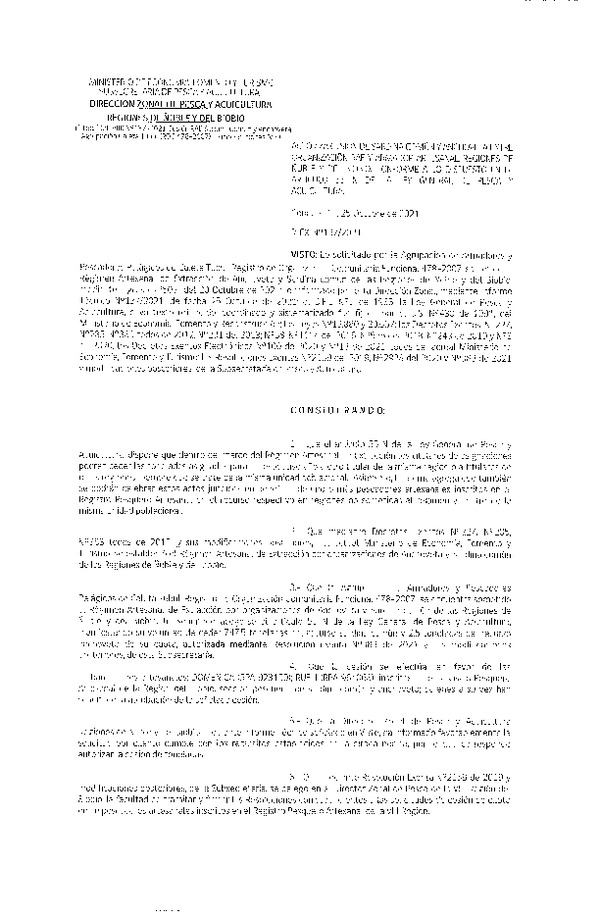 Res. Ex. N° 137-2021 (DZP Ñuble y del Biobío) Autoriza cesión Sardina Común y Anchoveta Región de Ñuble-Biobío (Publicado en Página Web 26-10-2021)