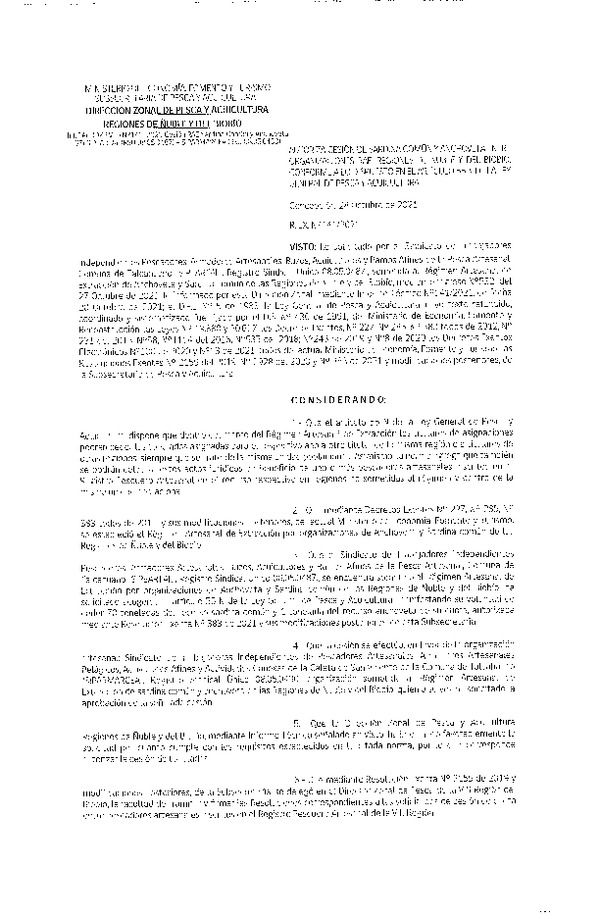 Res. Ex. N° 141-2021 (DZP Ñuble y del Biobío) Autoriza cesión Sardina Común y Anchoveta Región de Ñuble-Biobío (Publicado en Página Web 28-10-2021)