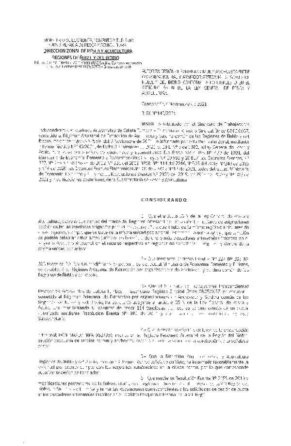 Res. Ex. N° 145-2021 (DZP Ñuble y del Biobío) Autoriza cesión Sardina Común y Anchoveta Región de Ñuble-Biobío (Publicado en Página Web 10-11-2021)