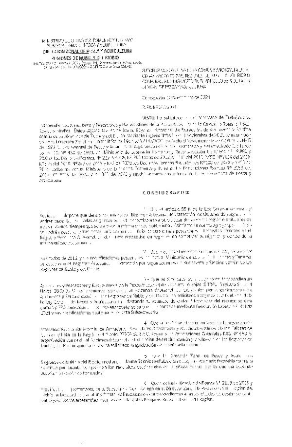 Res. Ex. N° 147-2021 (DZP Ñuble y del Biobío) Autoriza cesión Sardina Común y Anchoveta Región de Ñuble-Biobío (Publicado en Página Web 10-11-2021)