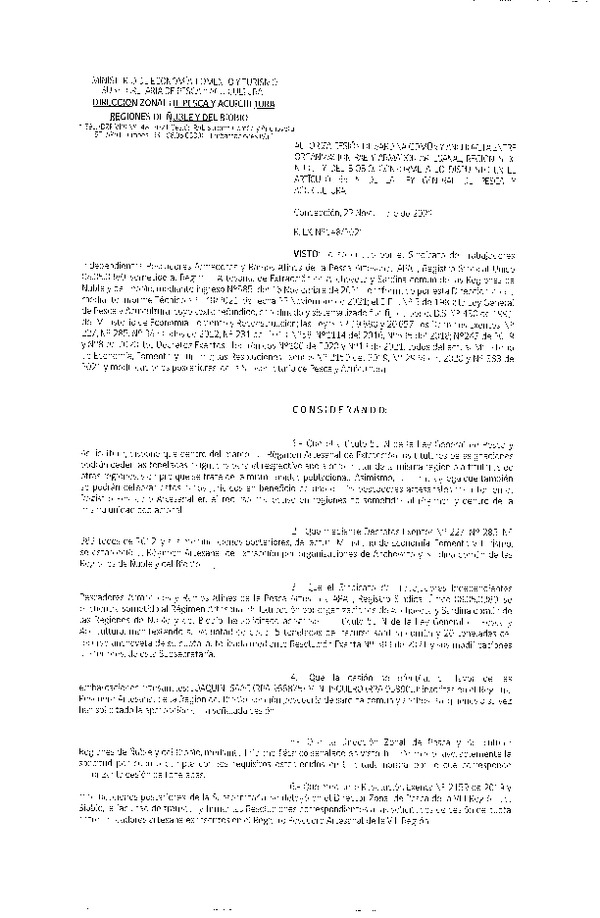 Res. Ex. N° 148-2021 (DZP Ñuble y del Biobío) Autoriza cesión Sardina Común y Anchoveta Región de Ñuble-Biobío (Publicado en Página Web 22-11-2021)