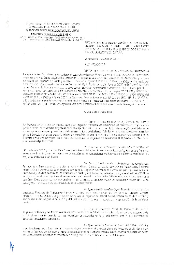 Res. Ex. N° 050-2022 (DZP Ñuble y del Biobío) Autoriza cesión Sardina común y Anchoveta. (Publicado en Página Web 25-05-2022)