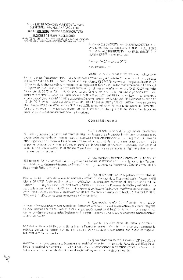 Res. Ex. N° 098-2022 (DZP Ñuble y del Biobío) Autoriza cesión Sardina común y Anchoveta. (Publicado en Página Web 18-08-2022)