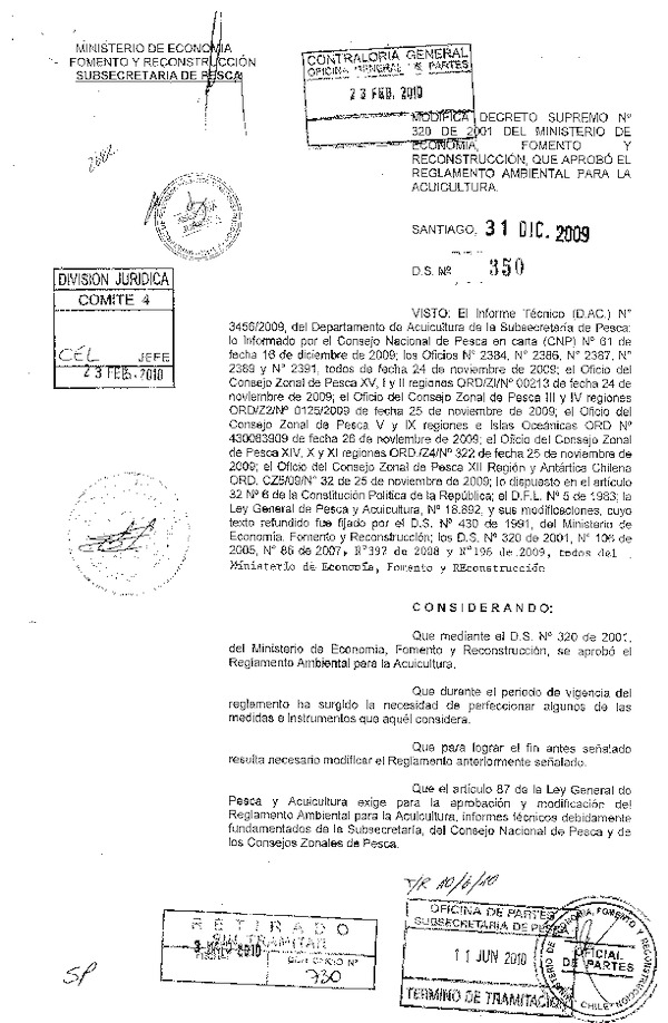 ds n° 350-2009 modifica ds 320-01 reglamento ambiental para la acuicultura.pdf