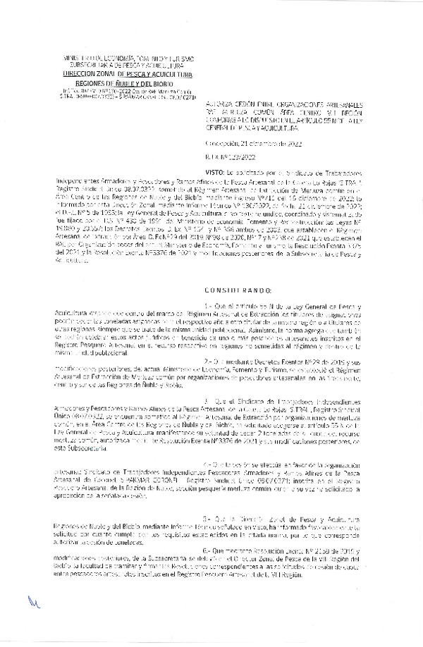 Res. Ex. N° 123-2022 (DZP Ñuble y del Biobío) Autoriza cesión merluza común. (Publicado en Página Web 21-12-2022)