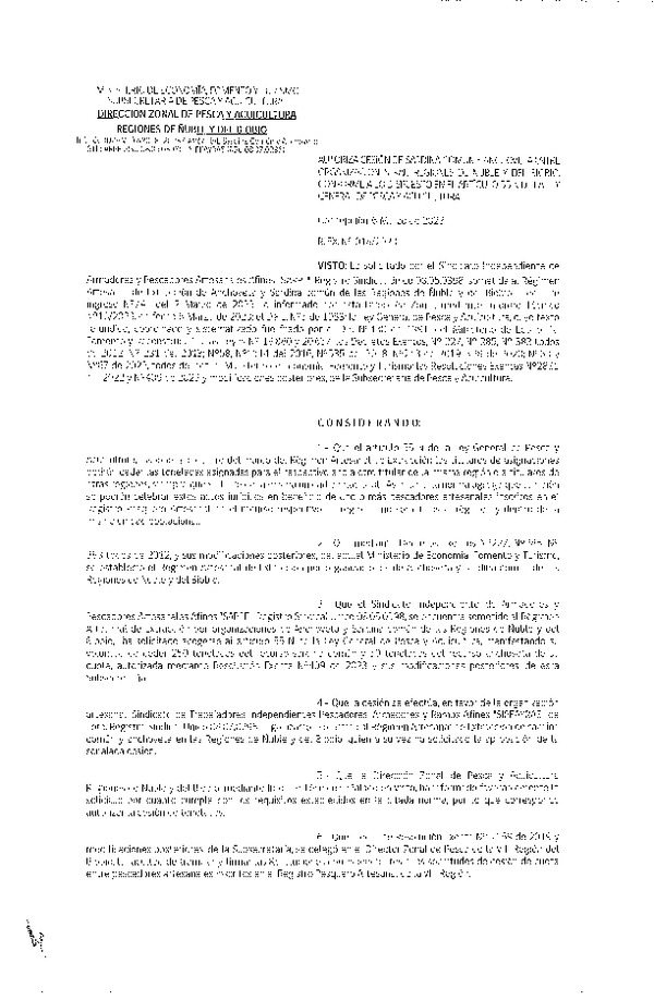Res. Ex. N° 018-2023 (DZP Ñuble y del Biobío) Autoriza cesión Sardina común y Anchoveta. (Publicado en Página Web 07-03-2023)