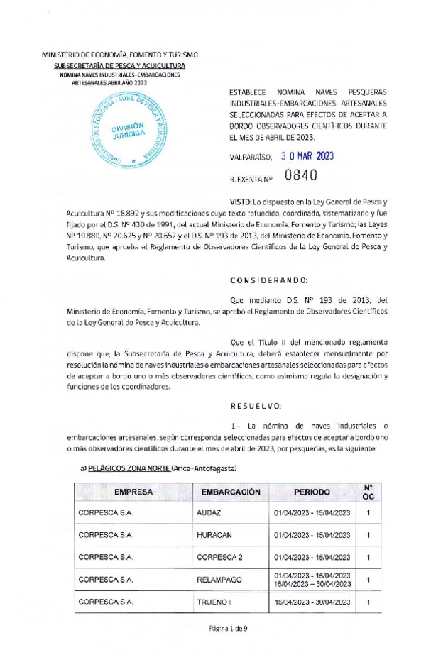 Res. Ex. Nº 0840-2023 Naves mes de abril de 2023.