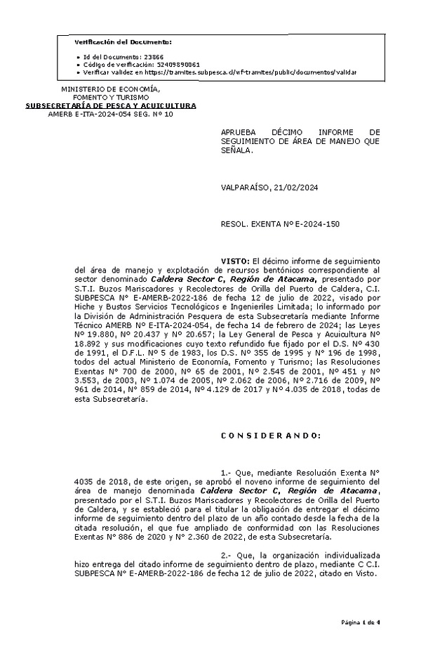 RESOL. EXENTA Nº E-2023-539 Modifica resolución que indica, aprueba 3° Seguimiento. (Publicado en Página Web 30-08-2023)