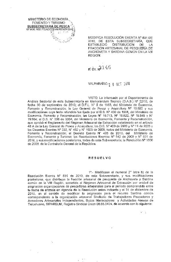 r ex 3146-2010 modifica rs 831-2010 rae pelagicos viii.pdf