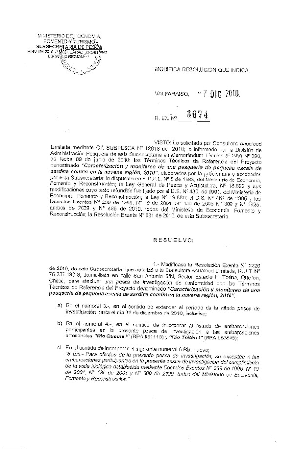 r ex pinv 3674-2010 modifica r 2226-2010 consultora acuafood limitada sardina comun ix.pdf